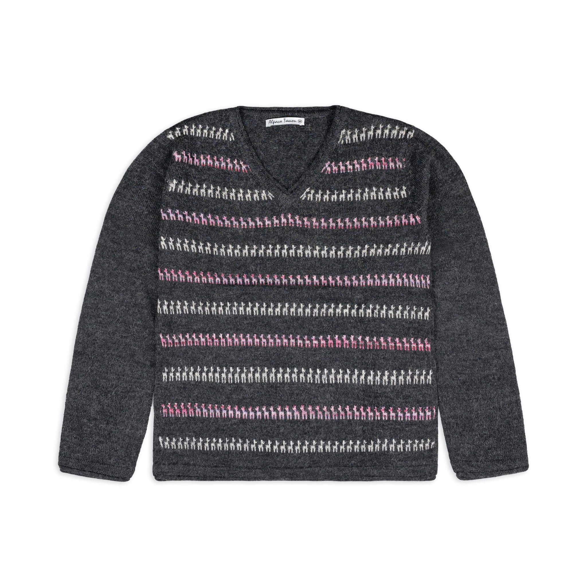 Alpaka Pullover mit niedlicher Alpaka Musterung für Damen - Frontalansicht