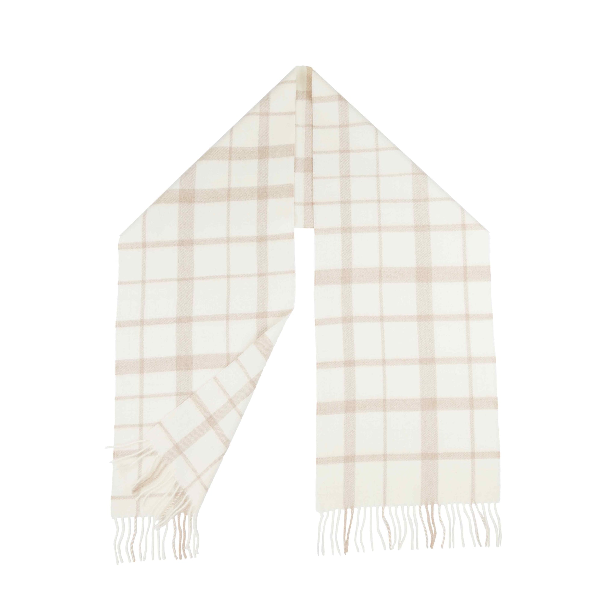 Karo Schal in creme und rosa von Alpakin aus 100% weichster Babyalpaka Wolle