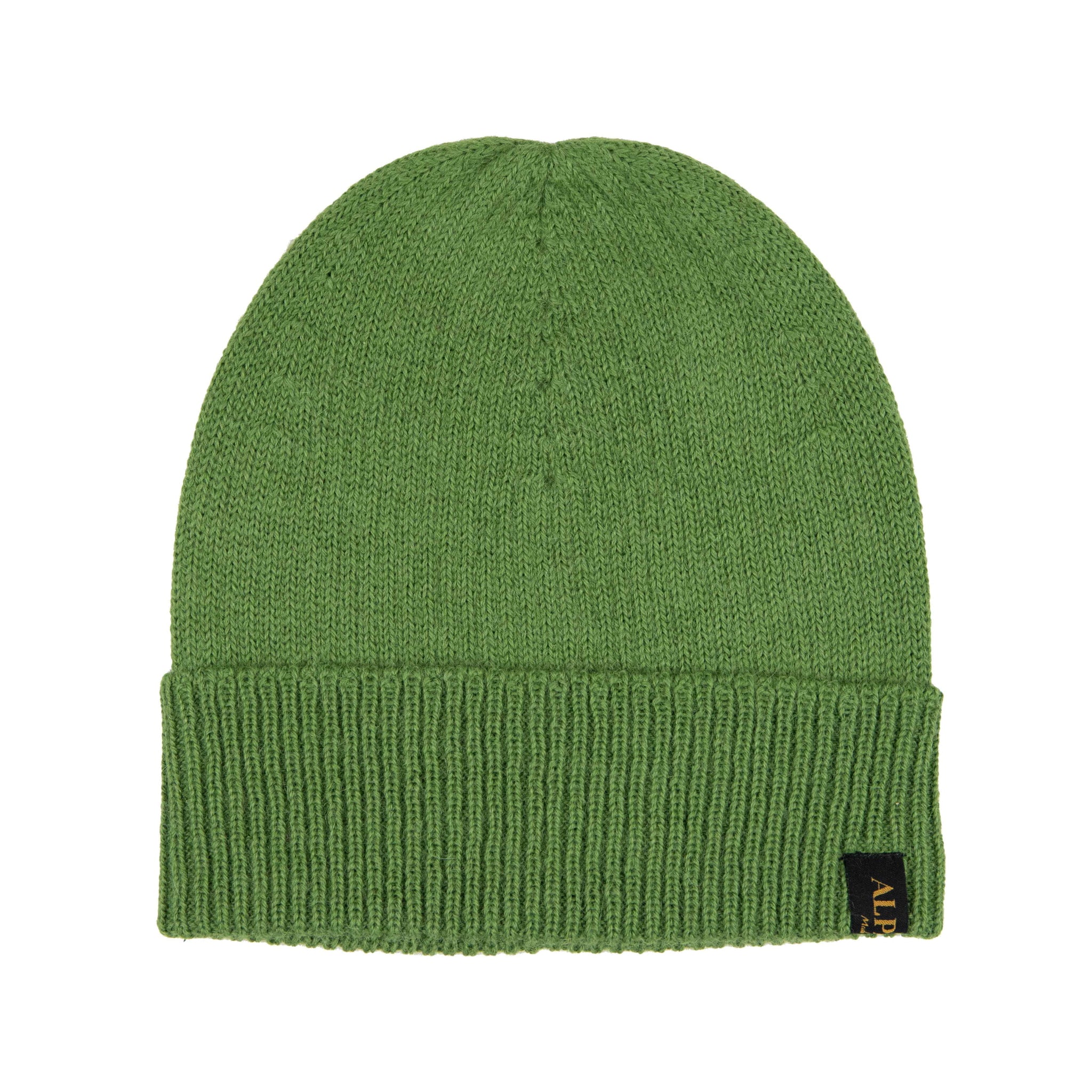 Dunkelgrüner Alpaka Beanie - aus 100 Prozent Alpaka gefertigt