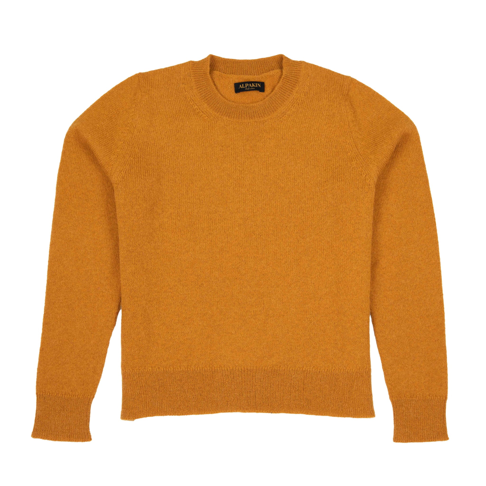 Senfgelber Asiri Alpaka Strickpullover für Damen von Alpakin – Frontalansicht