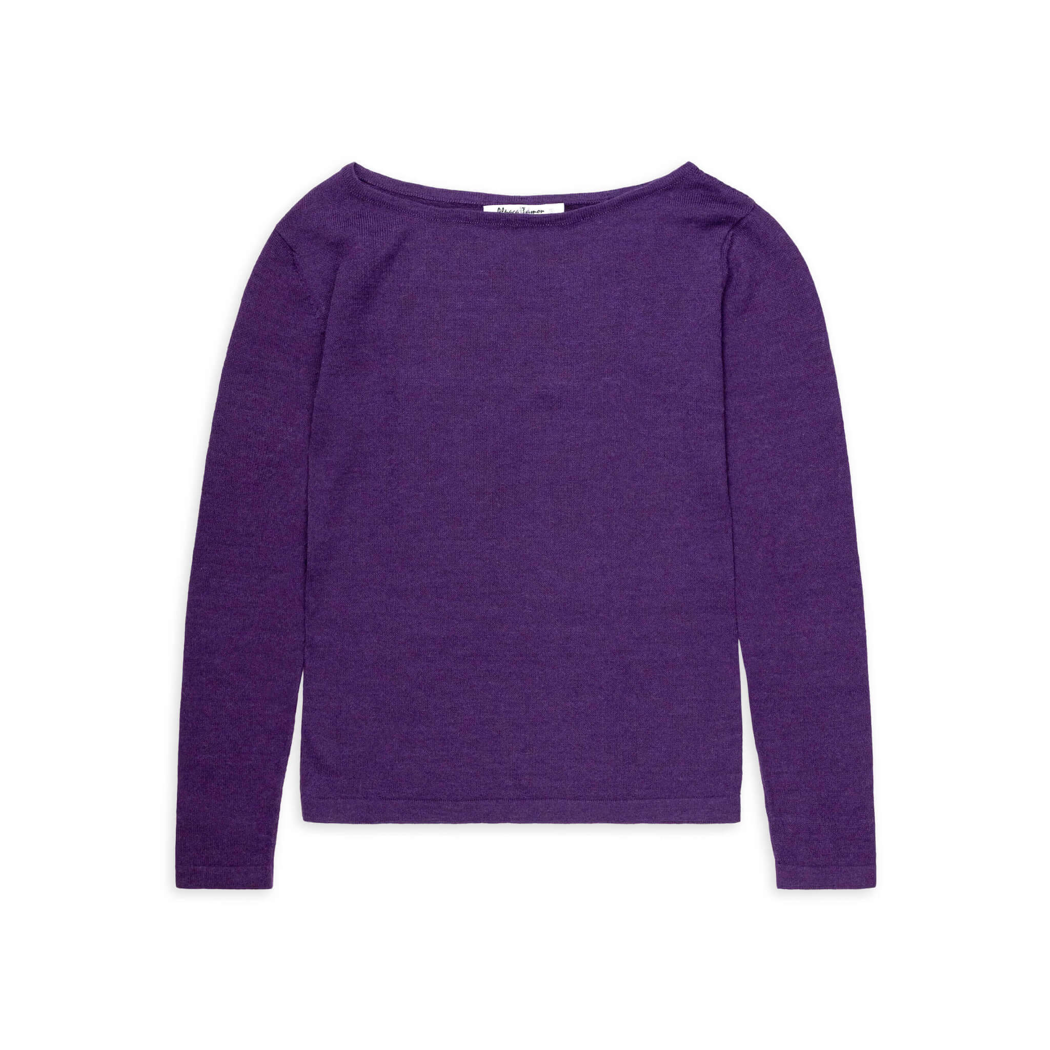 Dünner Alpaka Pullover Luna für Damen in dunkellila - für alle Jahreszeiten
