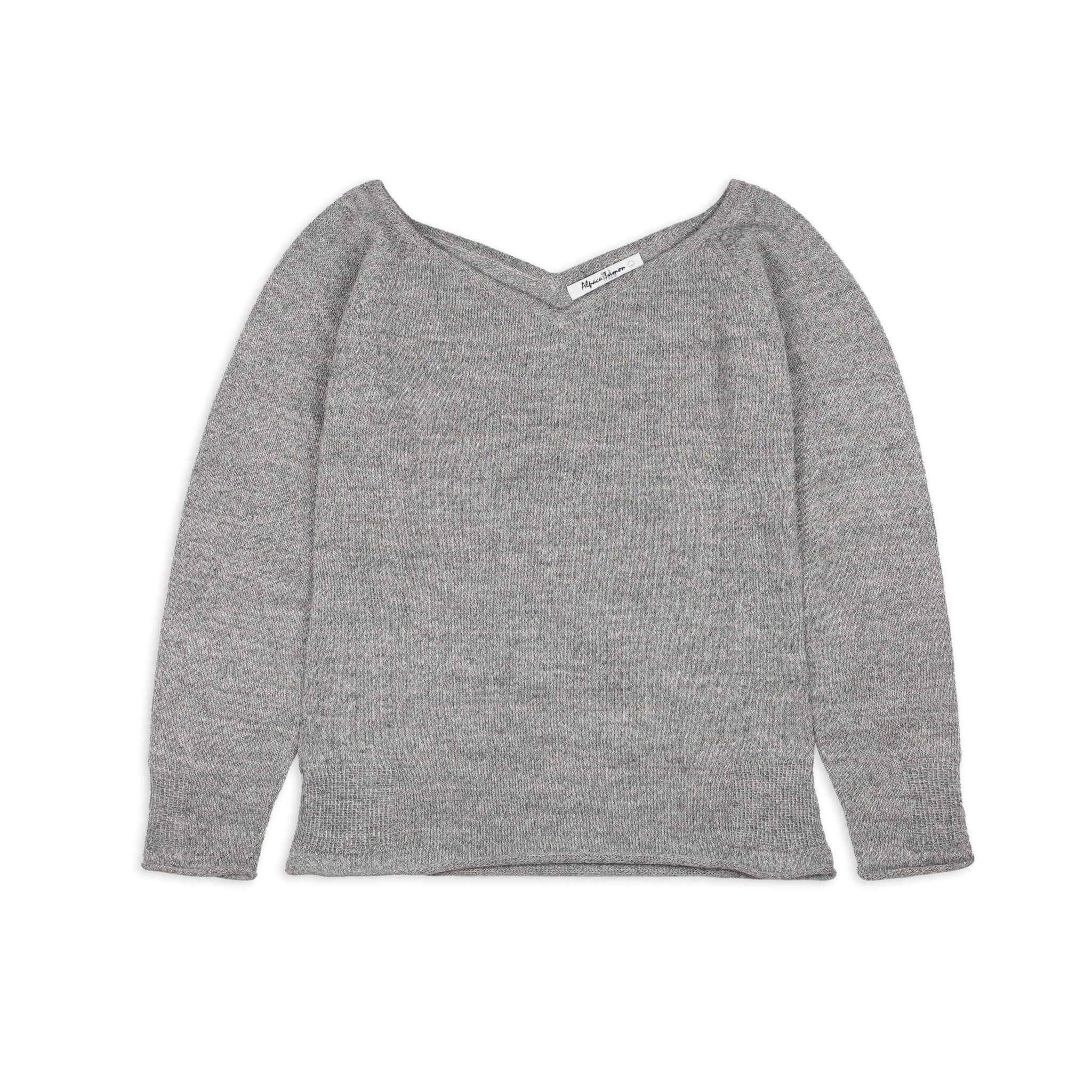 MIA Alpaka Pullover für Damen von Alpakin in dunkelgrau von vorne