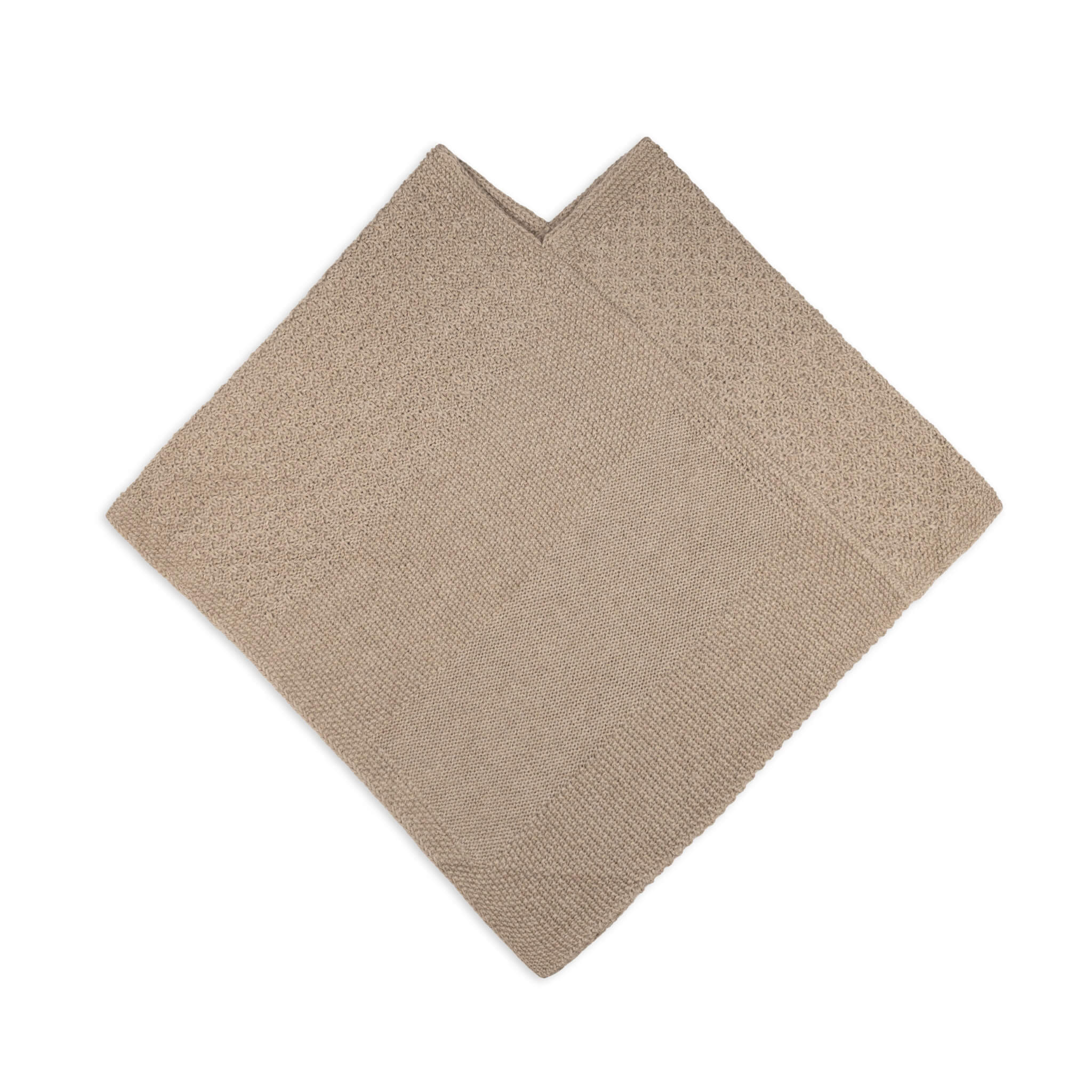 Naturponcho mit edler Strickmusterung aus 100 Prozent Alpaka - ohne chemische Färbung in Alpaka Naturfarbe