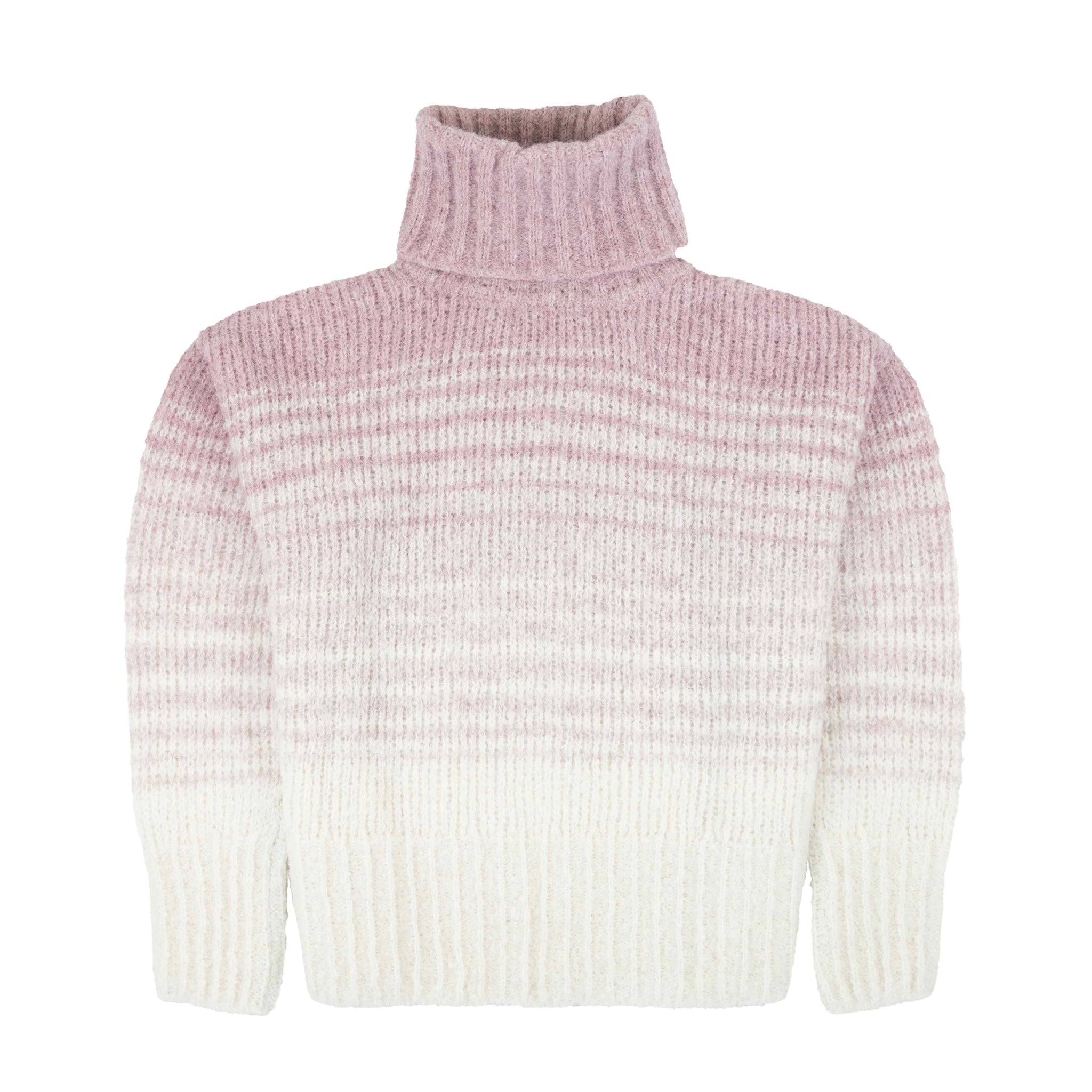 Warmer Alpaka Rollkragenpullover für Damen Yanta in Rosa von Alpakin – Frontalansicht