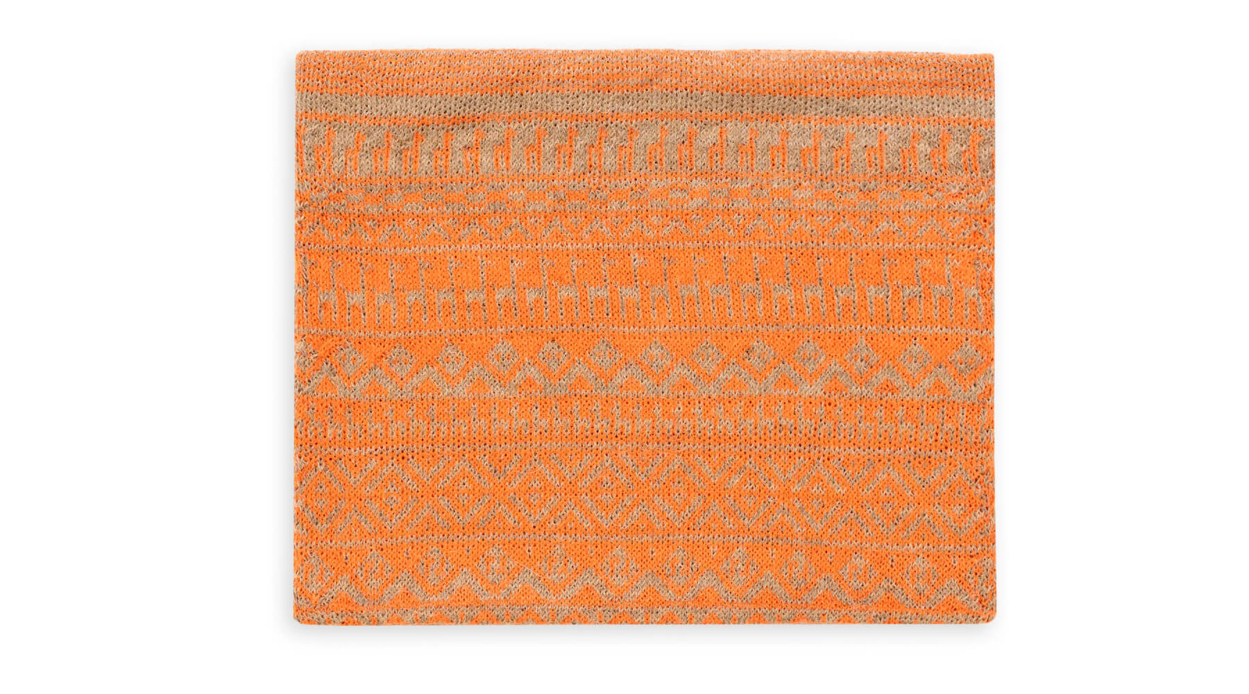 Alpaka Loop Schal für Damen und Herren von Alpakin mit Alpaka-Muster in orange praktische Größe