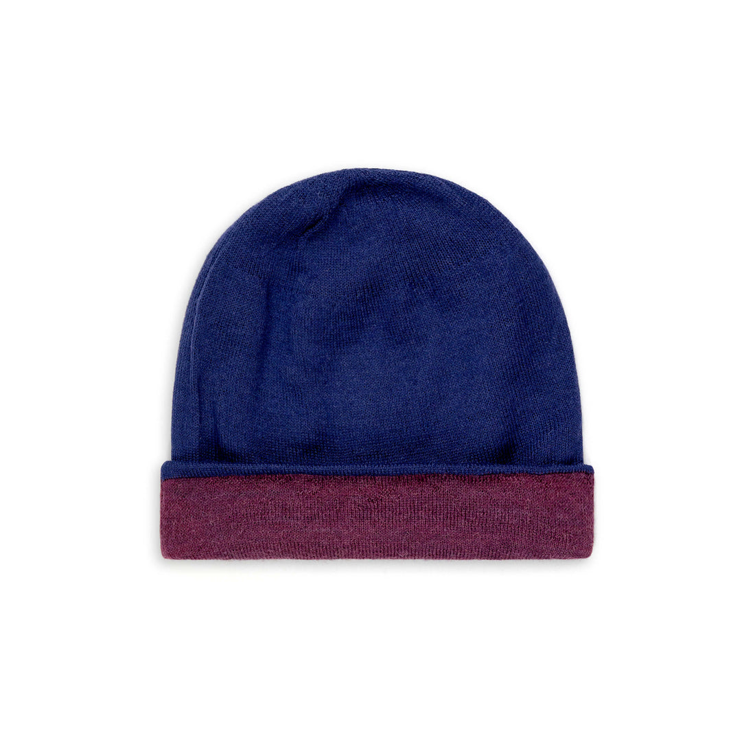 Alpaka Mütze Duocolor für Damen und Herren von Alpakin in blau und purpur