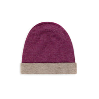 Alpaka Mütze Duocolor für Damen und Herren von Alpakin in purpur und grau