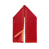 Alpaka Schal für Damen von Alpakin mit  Edelweiß Muster in rot