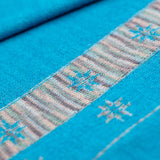 Alpaka Schal für Damen von Alpakin mit  Edelweiß Muster in türkis Musterung