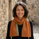 Écharpe en alpaga pour femme à motif edelweiss