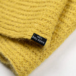 Alpaka Schal und Mütze Set für Damen von Alpakin in gelb 100% Babyalpaka Etikett