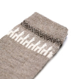 Alpaka Socken 100 Prozent für Damen und Herren von Alpakin in hellbraun mit Alpaka-Motiv