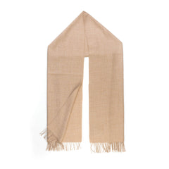 Hellbraune Alpaka Stola für Damen - Naturfarbe der Alpakas, ohne Chemie