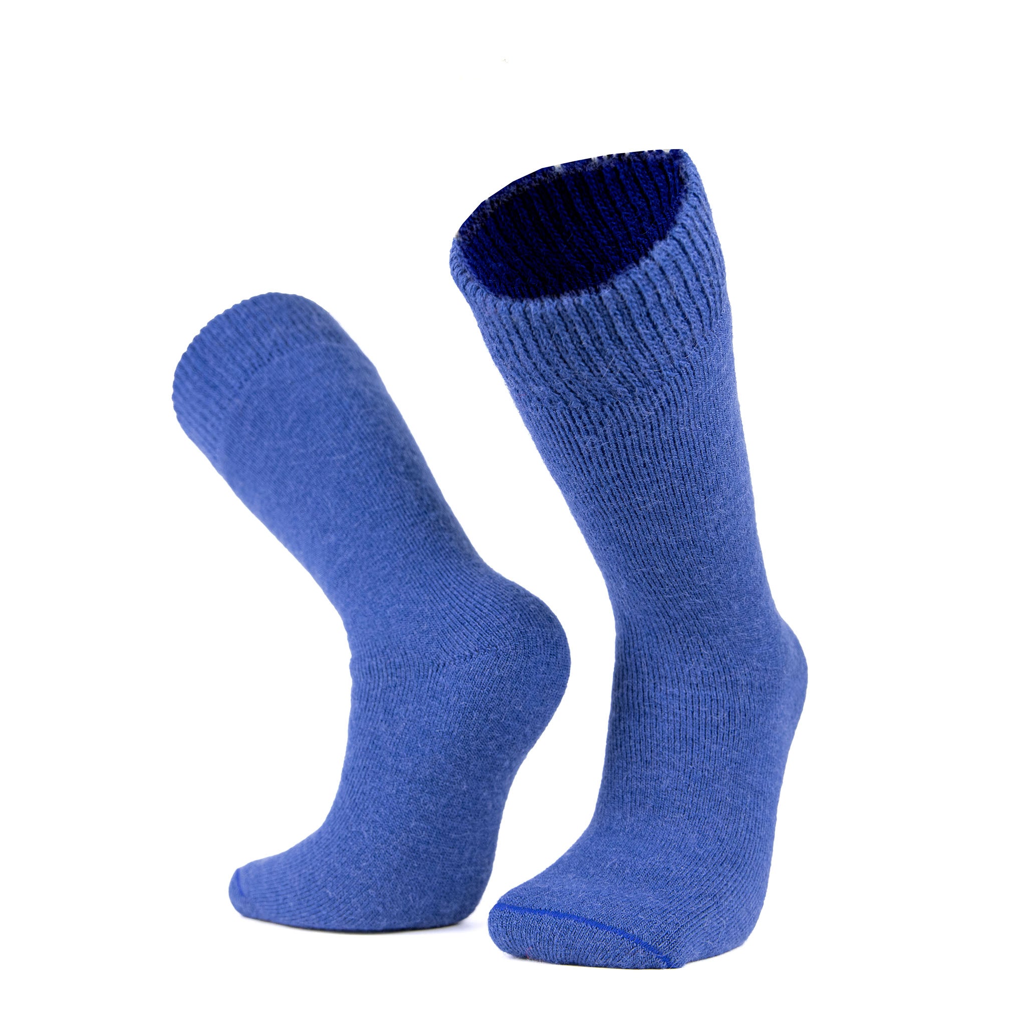 Alpaka Thermosocken einfarbig in blau für kalte Wintertage