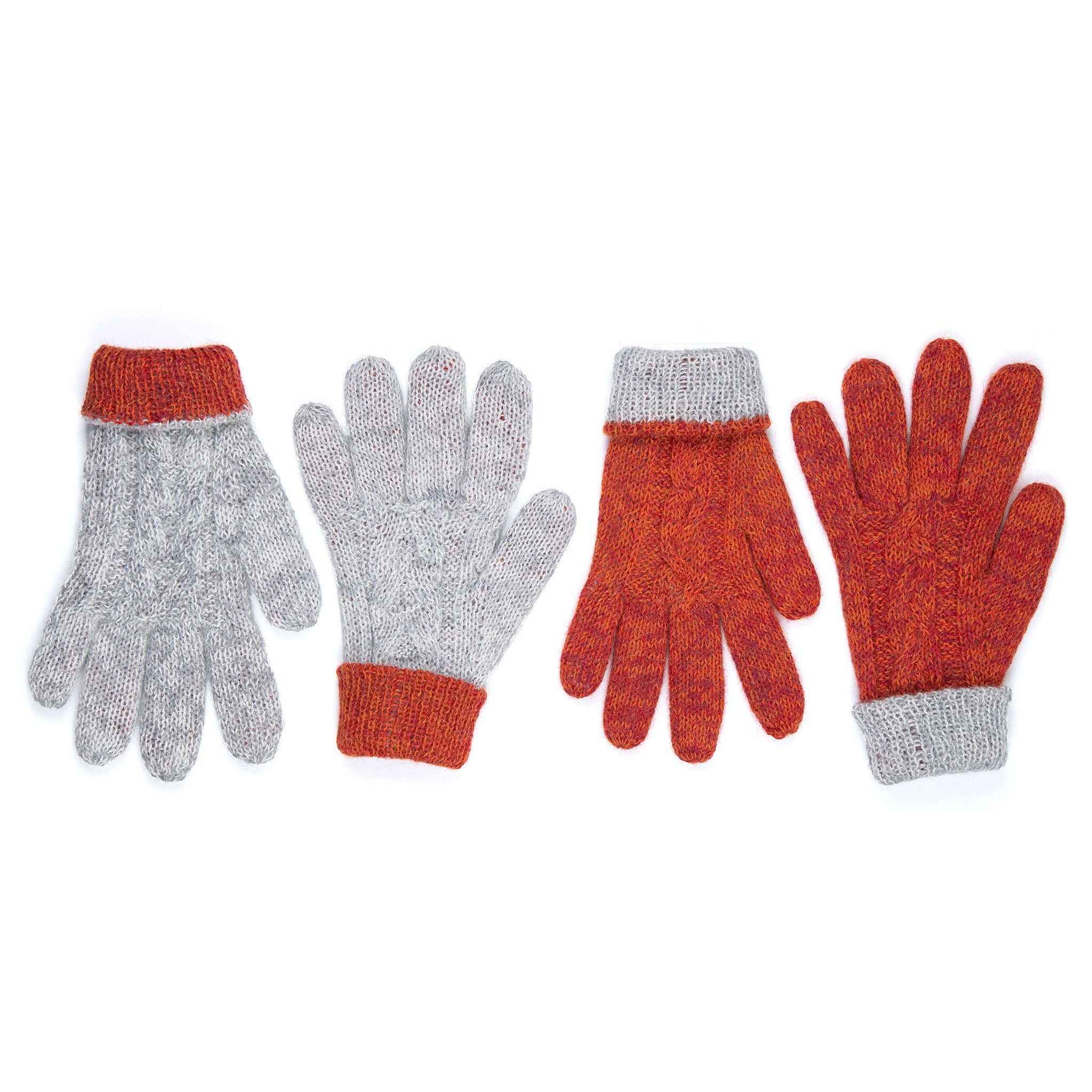 handschuhe handgemacht Warme Alpaka Handschuhe mit Zopfmuster