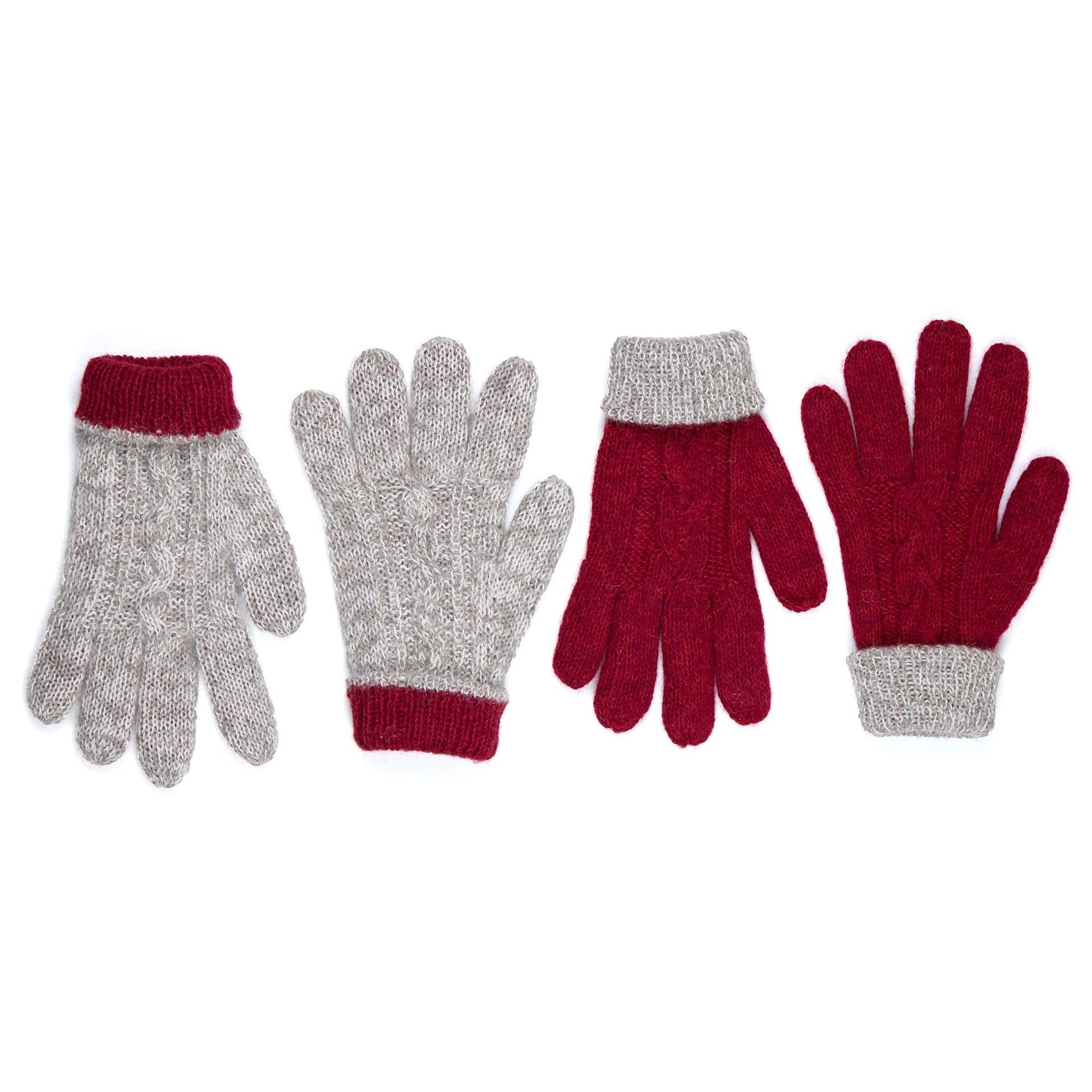 handschuhe alpaka herren Warme Alpaka Handschuhe mit Zopfmuster