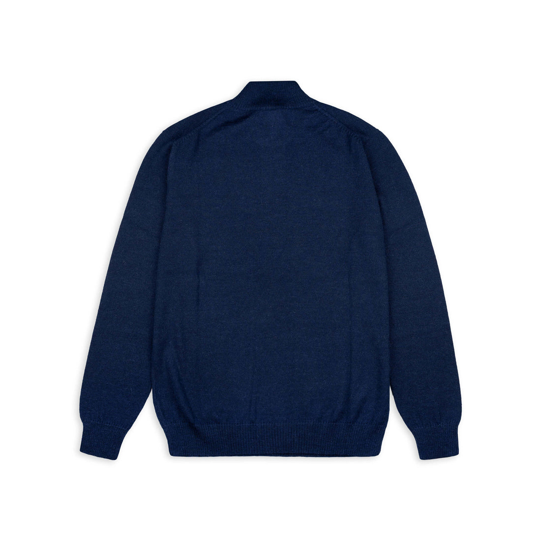 Alpakin Katari Alpaka Pullover für Herren mit Reißverschluss in dunkelblau von hinten