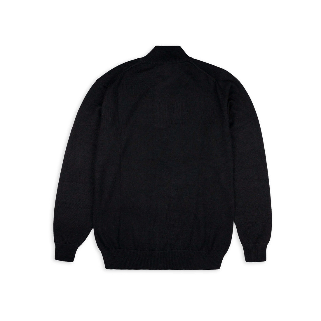 Alpakin Katari Alpaka Pullover für Herren mit Reißverschluss in schwarz von hinten