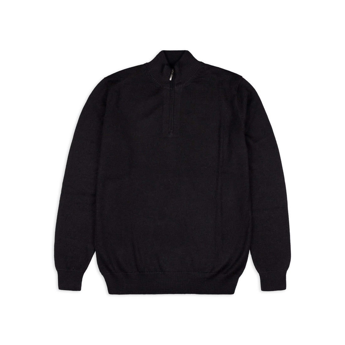 Alpakin Katari Alpaka Pullover für Herren mit Reißverschluss in schwarz von vorne