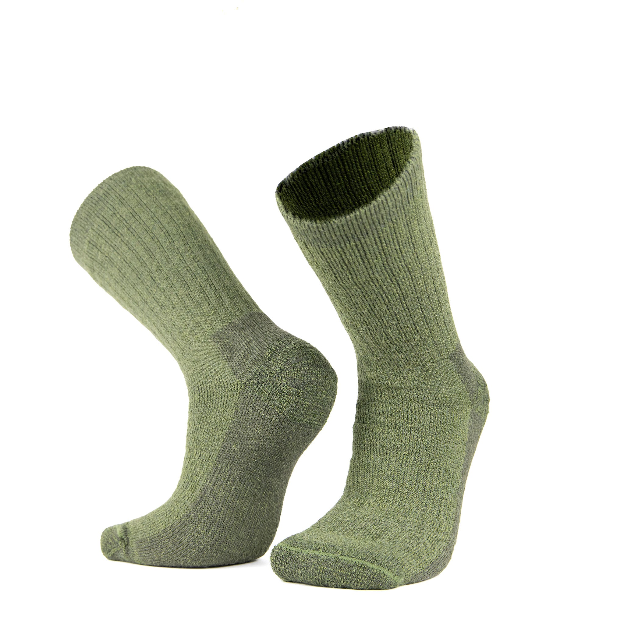 Atmungsaktive Alpaka Wandersocken in Farbe Olive von Alpakin