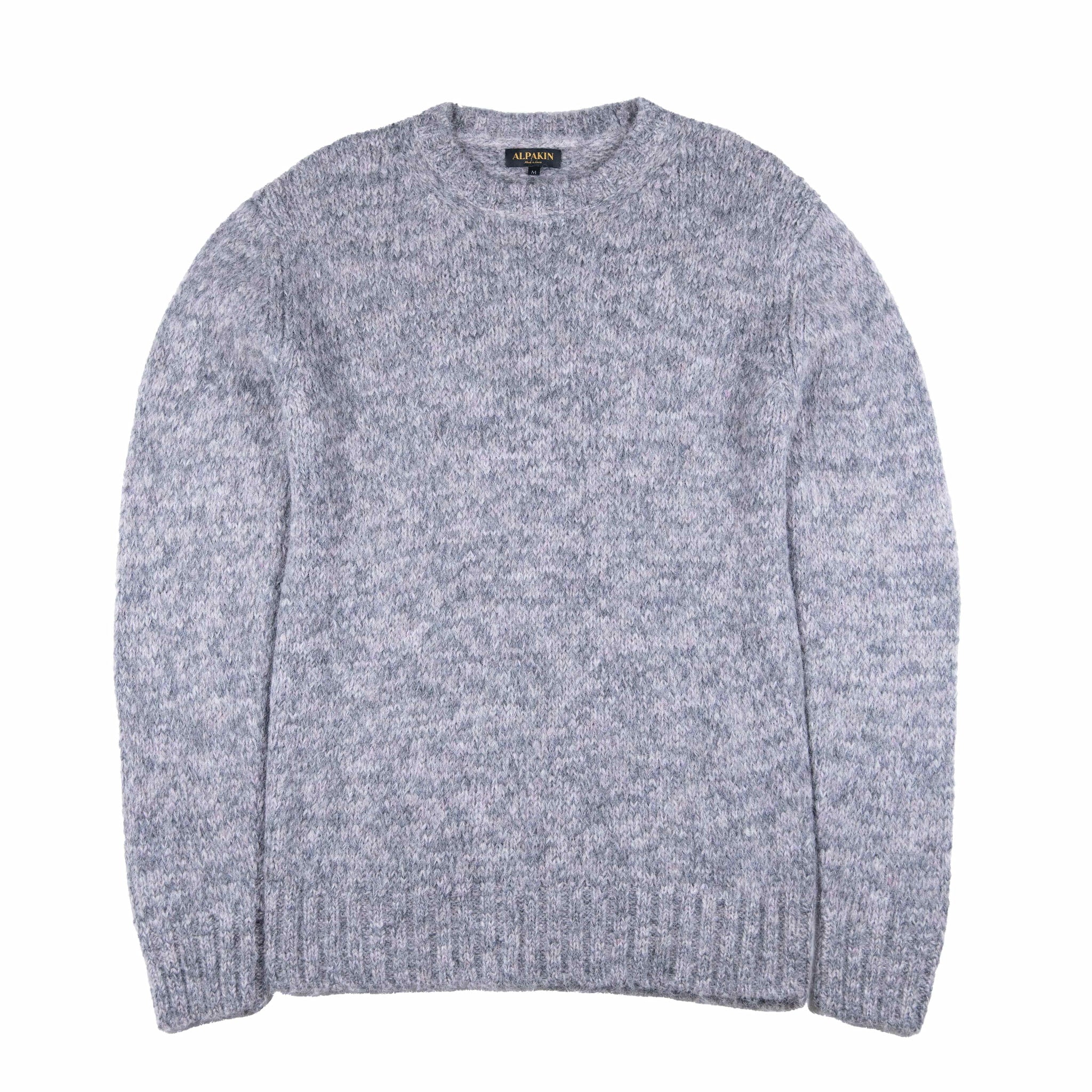 Dicker Alpaka Wollpullover für Herren in grau - ideal für kalte Wintertage