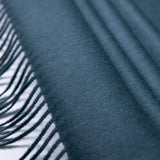 Alpaka Schal in außergewöhnlicher Farbe dunkeltürkis mit blau und grau 