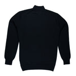 Feiner Alpaka Troyer in schwarz von hinten vor weißem Hintergrund