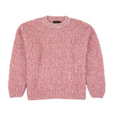 LIYA Alpaka Pullover für Damen mit Zopfmuster von Alpakin in rosa von vorne