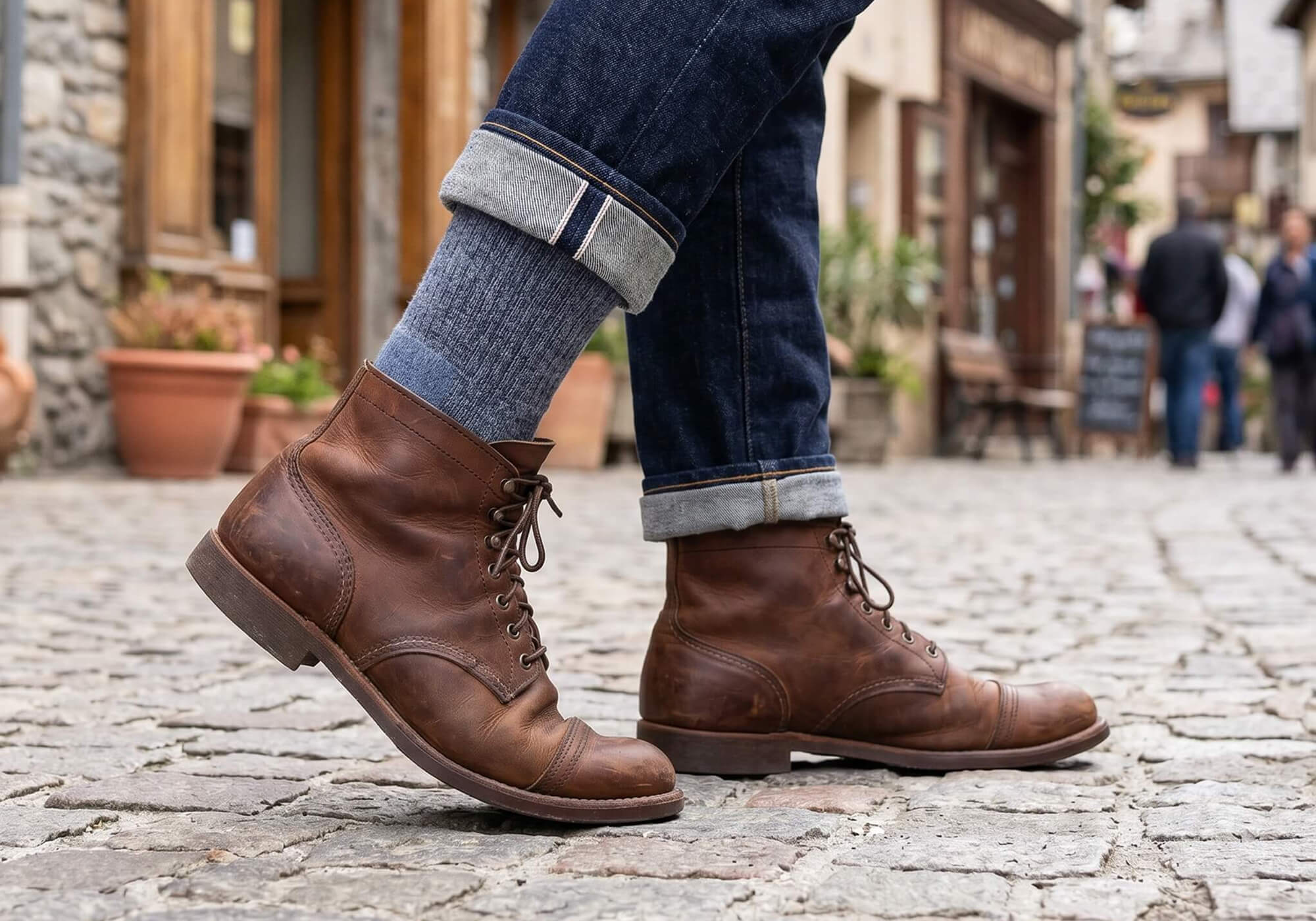 Bequeme Alpaka Wandersocken zur Stadtbesichtigung