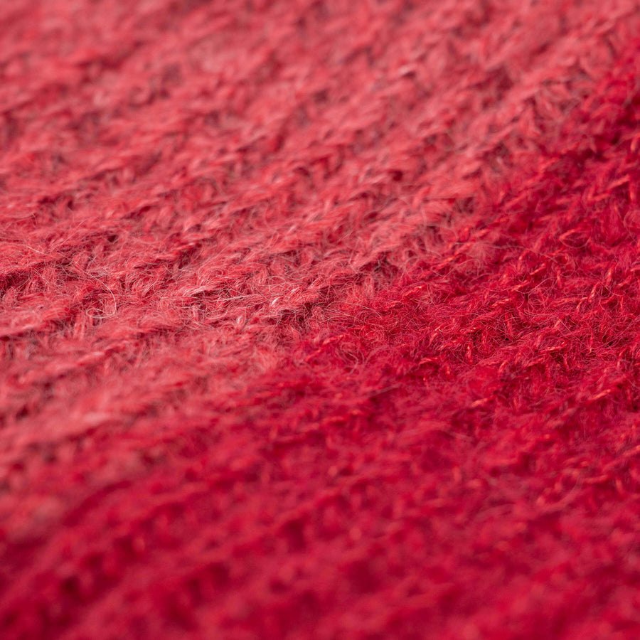 Schal in rot zweifarbig aus Set Alpaka Schal und Mütze für Damen von Alpakin