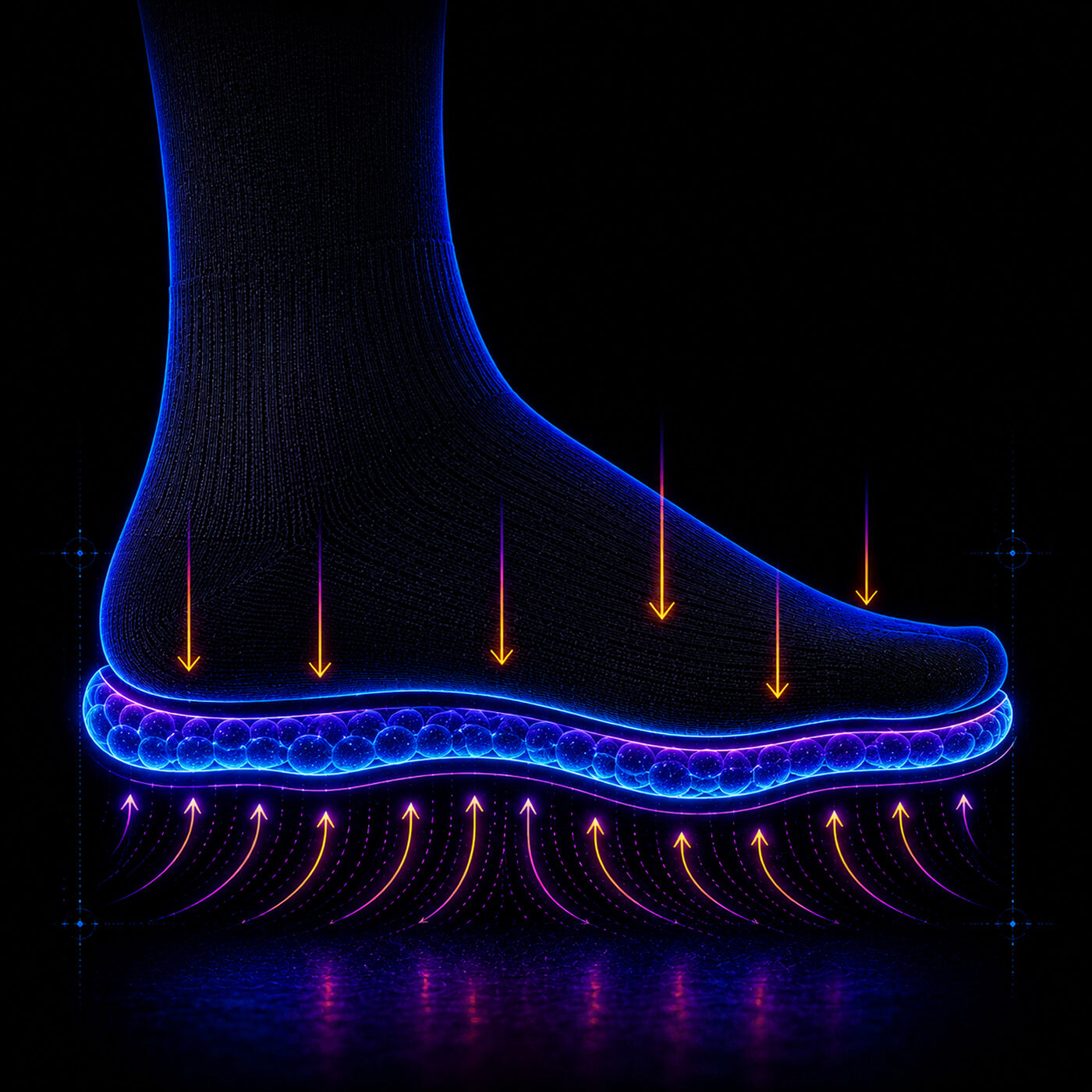 Verstärkter Fußbereich der Alpaka Thermosocken für ein ultraweiches Laufgefühl mit Polsterung